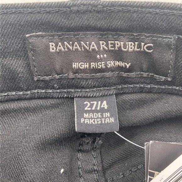 Banana Republic Jeans Women 27/4 28Wx28LBlack High Rise Skinny Denim NWT - Picture 7 of 12
